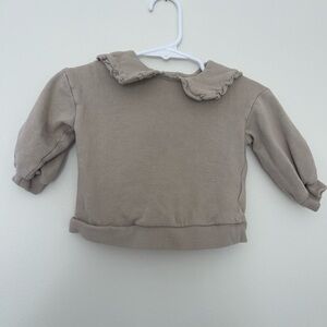 H&M Kids Tan Ruffle Collar Sweater